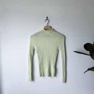 Madewell Ribbed Knit Top in Light Green